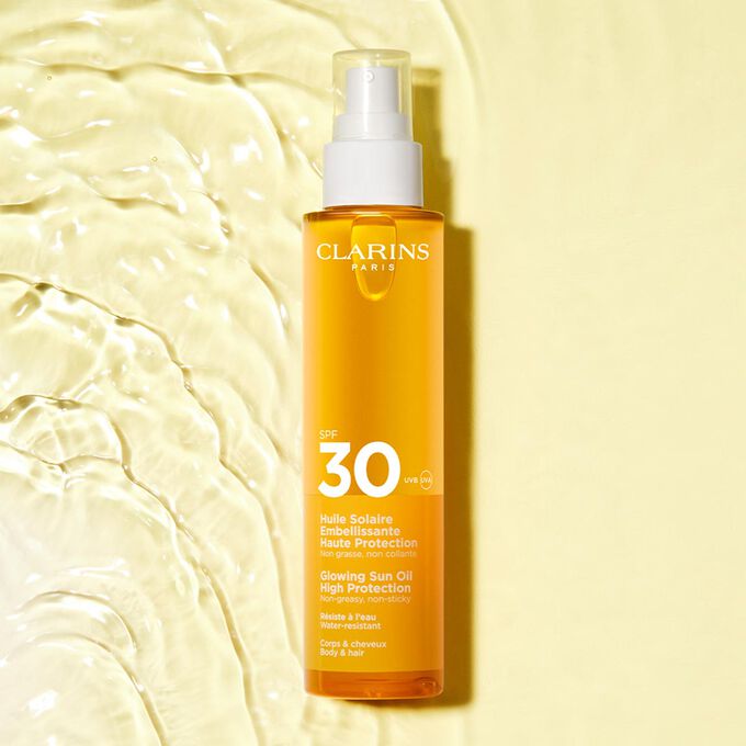 زيت للشمس لامع بحماية عالية SPF30