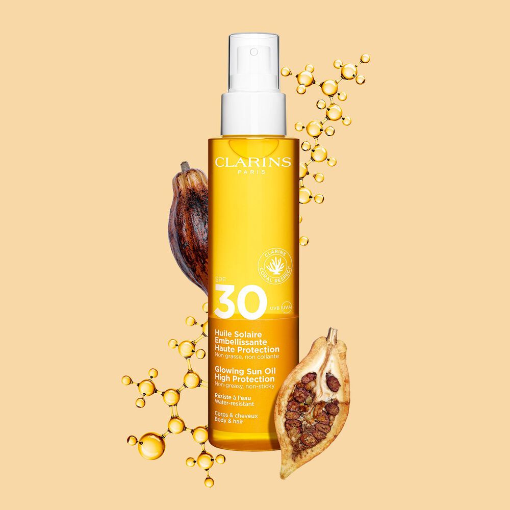 زيت للشمس لامع بحماية عالية SPF30